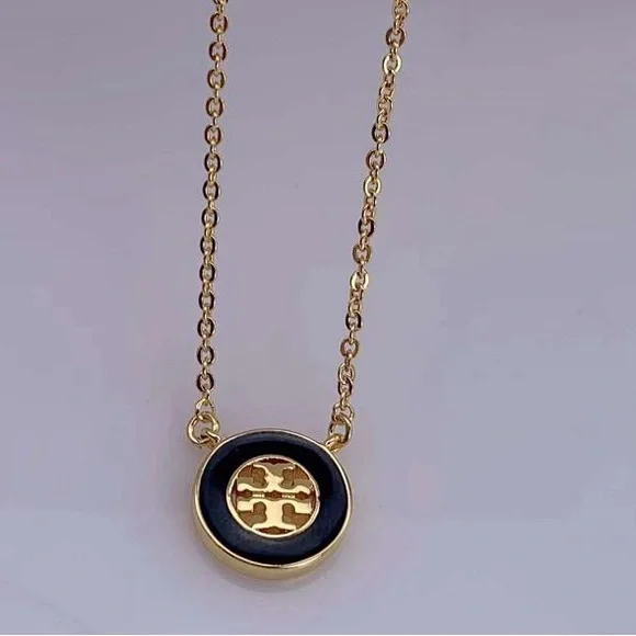 Tory Burch black gold necklace - Picture 2 of 2